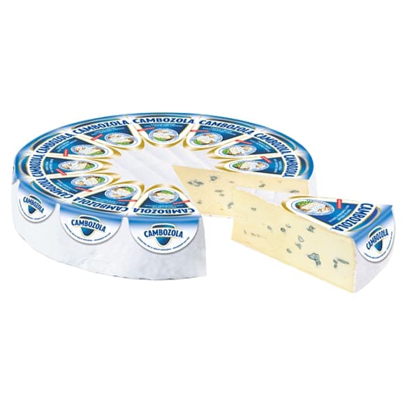 Головка Cambozola Classic с белой коркой и вырезанным куском