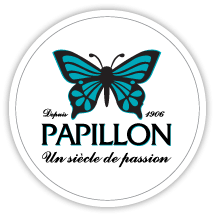 Логотип Roquefort Papillon: бабочка и надпись «Depuis 1906»